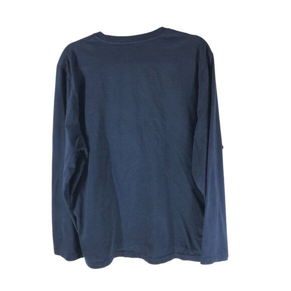 Old Navy Active "Go The Distance" Print Mens Long Sleeve Shirt Navy Blue XL - Picture 2 of 4